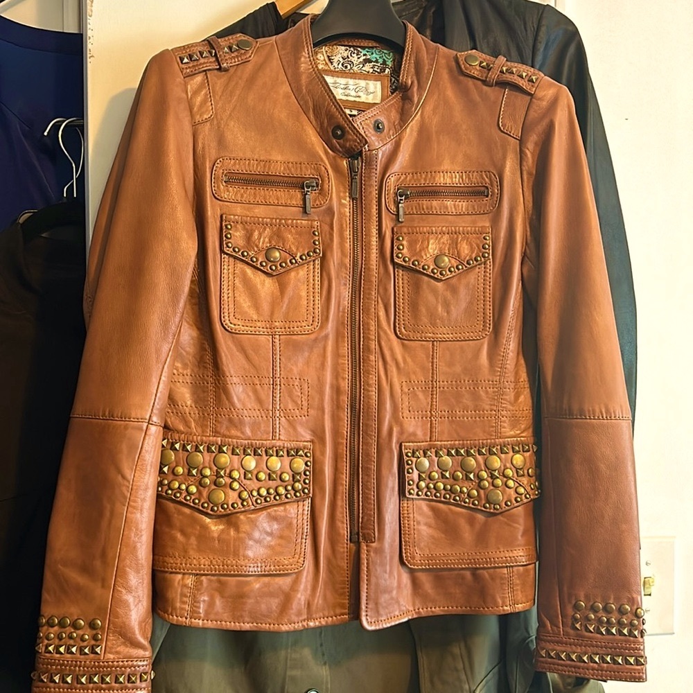 💙NWOT💙Tasha Polizzi💙 Studded Leather Jacket💙 - Picture 13 of 15